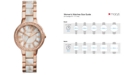 Fossil Women's Virginia Shimmer Horn and Rose Gold-Tone Stainless Steel Bracelet Watch 30mm ES3716